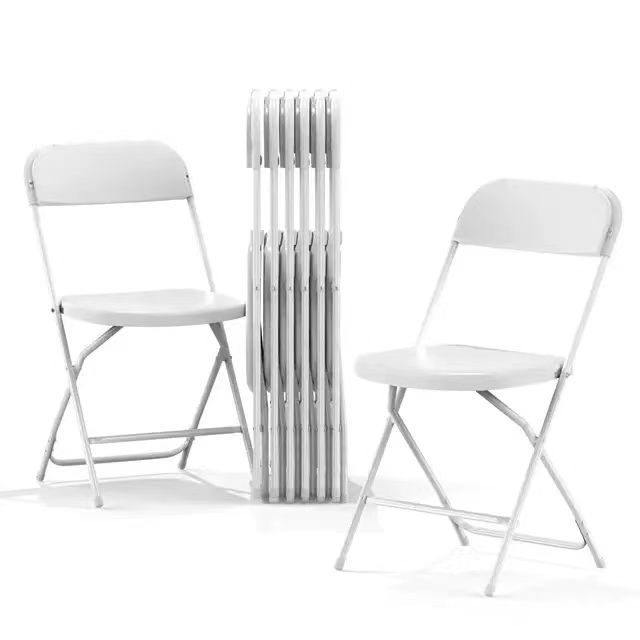 Cheap White Plastic Metal Folding Chairs Outdoor Garden Wedding Event Furniture