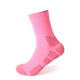 Wholesale good quality sport sock basketball sock cheap factory price true manufacturer OEM ODM CUSTOM fabric design pink