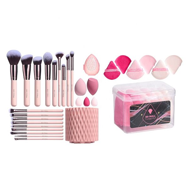 BS-MALL Makeup Tools Set Full Kit 18PCS Makeup Brushes Set Soft Triangle Powder Puff Makeup Sponge Gift Sets
