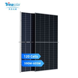 Full black Mono Perc Pv Module high power 590 W-605 W solar panel for solar farm system
