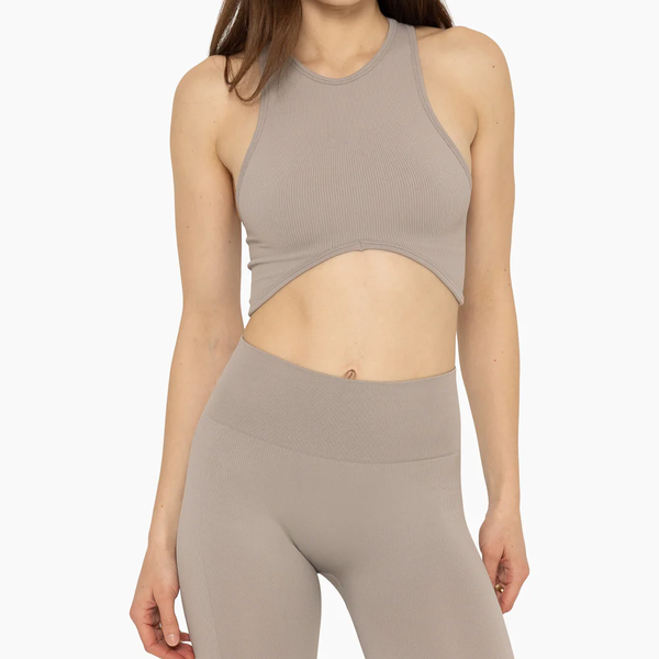 Wholesale OEM logo label Sustainable fabric activewear workout gym asymmetric top yoga Sport bra women