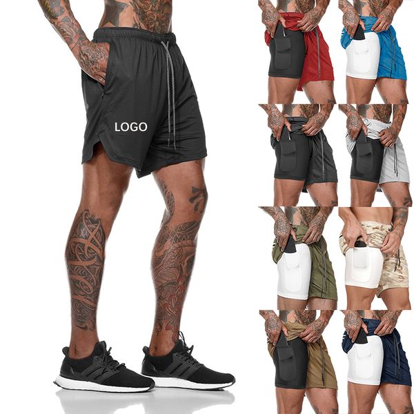 Dropshipping Mens Workout Jogger Running Shorts Men 2 in 1 Sports Jogging Gym  Fitness Training Shorts
