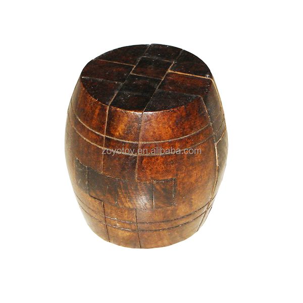brain teaser 3D Wooden IQ Puzzle Barrel puzzle