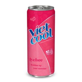 Wholesale Vietcool  Brand Carbonated Drink  Lychee Flavor 250ml Tin Can - Private Label With Free Sample