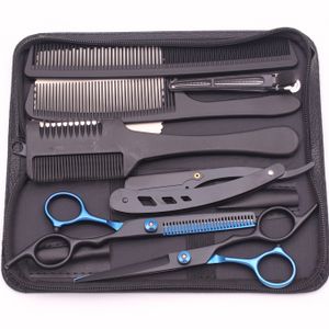 Hair Cutting Scissors 6'' JP Stainless Barber Scissors Thinning Shears Hair Scissors Haircut Set Comb Razor Dropshipping C1001