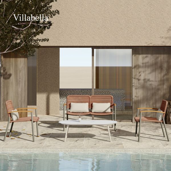 Outdoor Furniture Villa Apartment Projects Customized Garden Furniture Cane Patio Furniture Sofa Sets All Weather Lounge Sofa