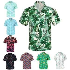 Summer custom logo full all over print button up resort vacation hawaiian shirts custom pattern print beach shirts