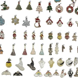 Yiwu Market Jewelry Making Accessories Christmas Snowflakes Bell Candy Cane Pendants For DIY Keychain Decoration