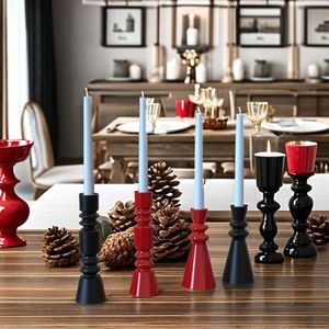 Handmade Porcelain Ceramic Taper Candlestick Holder for Home Decoration for Christmas and Valentine's Day Celebration
