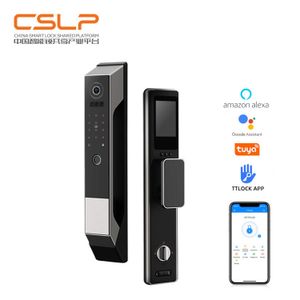 Apartment Home Room Digital Fingerprint Lock Automatic Biometric Tuya Smart Lock With Camera