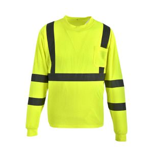 ANSI Front Pocket Safety  Long Sleeve Reflective Shirt