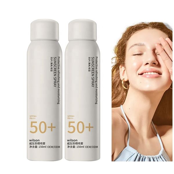 custom sunscreen Factory Lightweight Formula Water Resistant Broad sun block SPF50 sunscreen tanning Spray skincare manufacturer