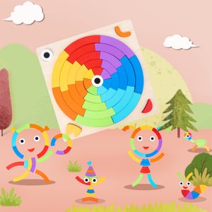FiveStar Wooden Rainbow Panel Puzzle Creative Kid's Imagination Enlightenment Jigsaw Early Educational Children Toys For Toddler
