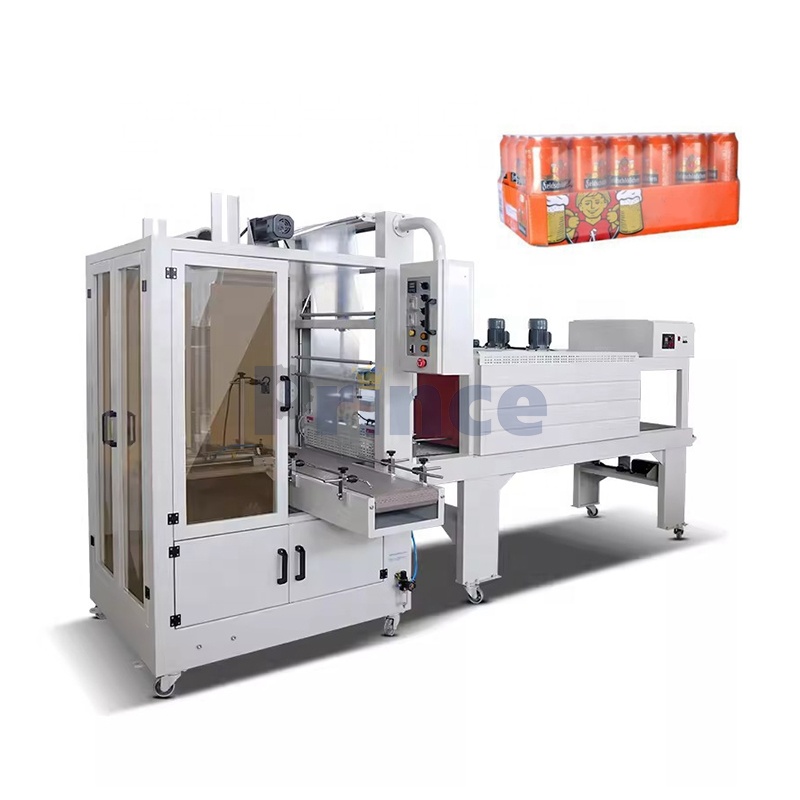 Plastic Film Heat Shrink Wrapping Machine Juice Beer Glass Plastic Bottle Automatic Shrink Packing Machine with Heat Tunnel