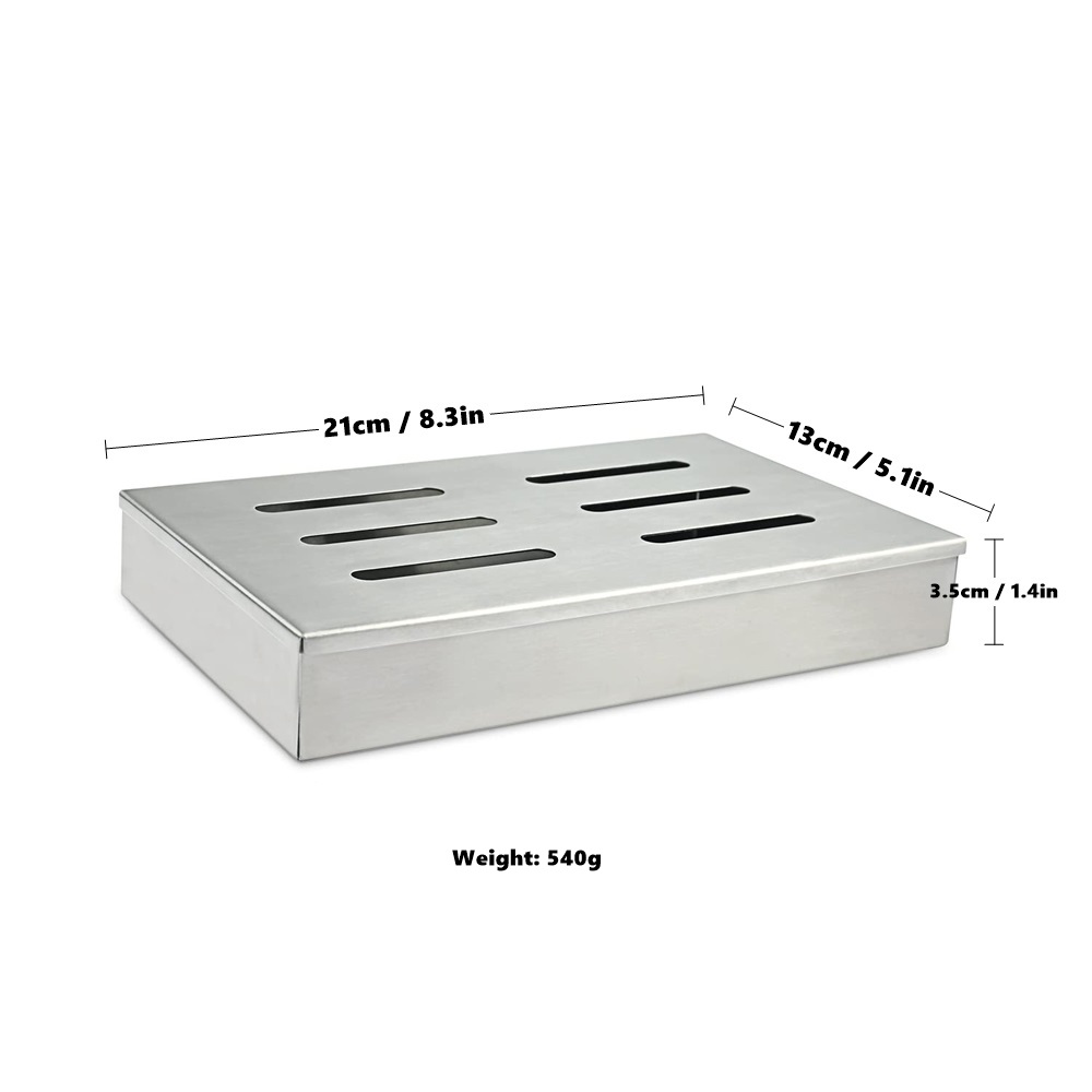 Wholesale Stainless Steel BBQ Grill Smoker Box with Removable Lid Small Outdoor Grilling Gas Tools