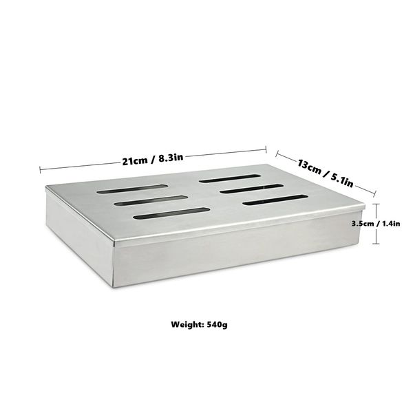 Wholesale Stainless Steel BBQ Grill Smoker Box with Removable Lid Small Outdoor Grilling Gas Tools