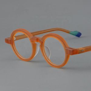 5811 Retro Frosted Jelly Frame Small Round Eyewear Acetate Japanese Eyeglasses Frames