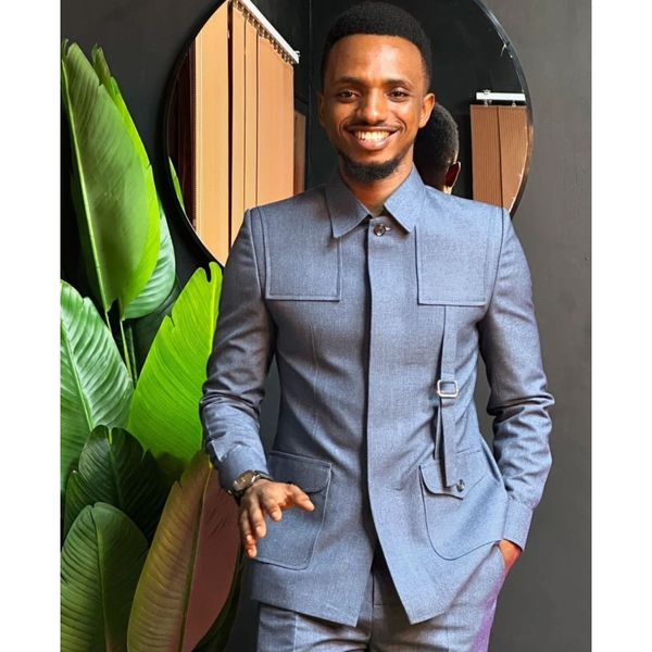 Fashion Grey Men Suits Costume Hommes Classic Formal Men Blazer Pants Wedding Mens Suits 2 Pieces Slim Fit Wedding Party Wear