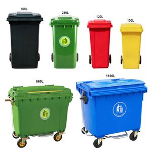 Preface Outdoor Recycle Dustbin 120l 240l 360l 660l 1100l Plastic Trash Can Mobile Garbage Bin Wheeled Waste Container