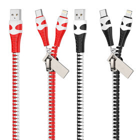Two-in-one zipper data cable for Apple typec mobile phone charging cable creative gifts