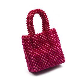 Shoulder Beaded Pearl Handbag with Strap Woman Mini Design Designer Tote Bags Custom Luxury Hand Fashion Square Bead Pearl Bag