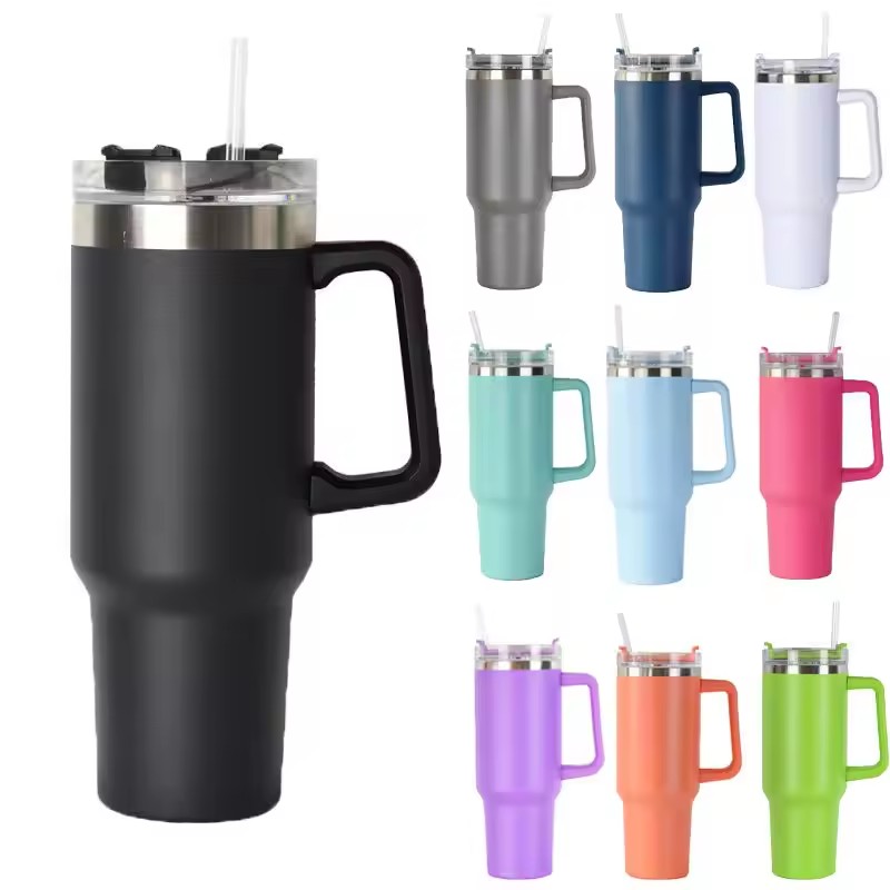 Wuyi Qiyuan Daily Necessities Co., Ltd. 40Oz BPA-Free Tumbler Insulated Vacuum Flask Straw Stainless Steel Portable Termos Travel Thermal Cup Water Bottle Handle