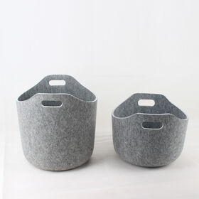 2023 New Arrivals Kitchen Items Laundry Basket Storage Baskets Box Foldable Storage Box With Handle Felt Collapsible Storage Box