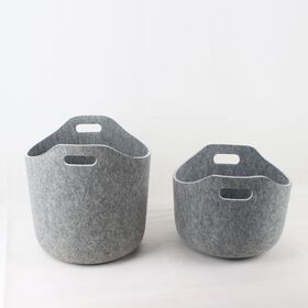 2023 New Arrivals Kitchen Items Laundry Basket Storage Baskets Box Foldable Storage Box With Handle Felt Collapsible Storage Box