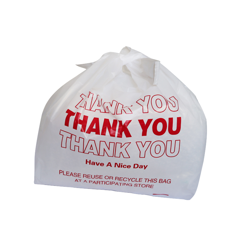 Thank You t-shirt Bags Bulk Plastic Grocery Bags Carry Out Bags for Restaurants Supermarkets White Color