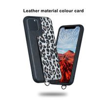 Card Slot Holder Purse Shoulder Crossbody Leather Mobile Phone Necklace Case With Strap For iPhone