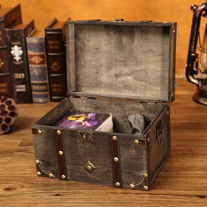Foreign trade new wooden lockable jewelry storage box crystal factory packaging retro style wooden box