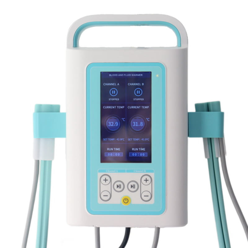 Blood and Dialysis Fluid Infusion Warmer with two warming channel