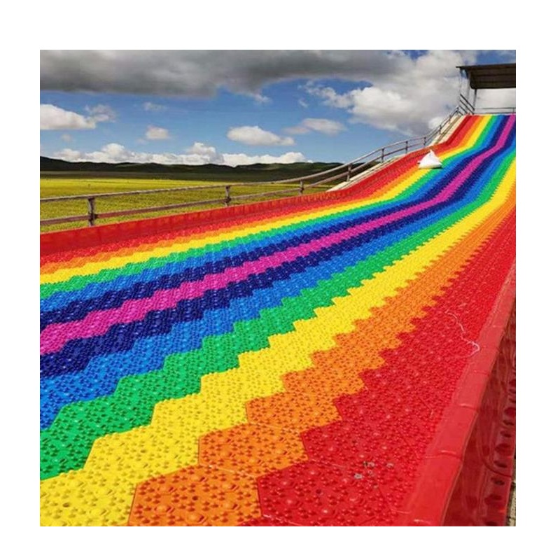 Langfang Bohao Plastic Products Co., Ltd. Outdoor Rainbow Slide amusement park rides big play slide kids children play ground playground equipment amusement park rides