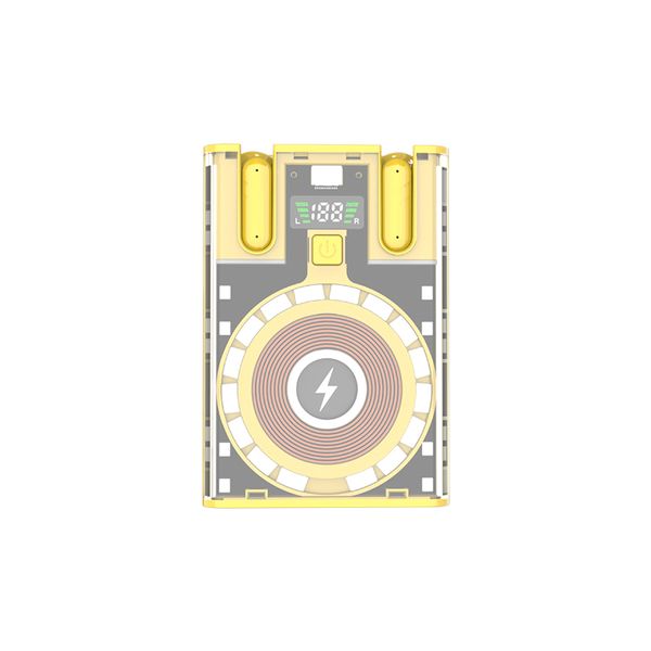 Fashion Design 2 in 1 Earbuds With 500mah Magnetic Power Bank For Mobile Phone