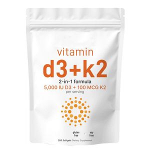 Wholesale Vitamin D3 5000 IU K2 Softgels Capsules K2 MK 7 Vitamin D3 K2 Softgels with Vitamin Supplement 2 in 1 Support Immune