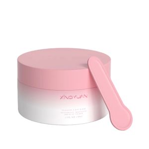 pink cosmetic cream jar luxury plastic mini jar with lids magnetic spoon cream container pet frosted for patches with lids spoon
