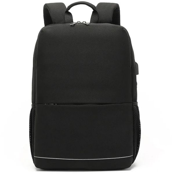 Custom Logo Geometric Laptop Backpack Fashion Casual Canvas Men Rucksack Packs Back Bags For Men
