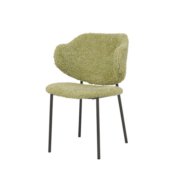 Hot Sale Modern Nordic Dining Room Chair Coffee Chair Metal Frame Fabric Comfortable Restaurant Chair