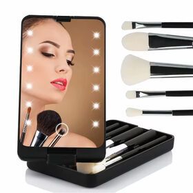 Multi-function Quality Led Makeup Mirror With Storage Box Battery Power Pocket Led Makeup Mirror For Cosmetic Makeup Mirror