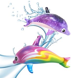Inflatable Dolphin Toy Swimming Pool Water Float Blow Up Dolphin Party Colorful Dolphin Toy