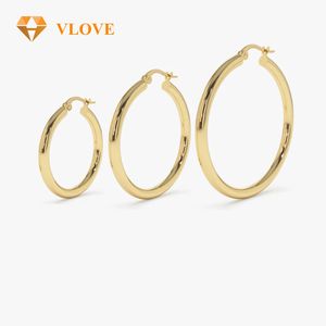 VLOVE High-End Jewelry Manufacturer Luxury Earrings 14k Gold Hoops 26.5 - 31.5 - 37MM