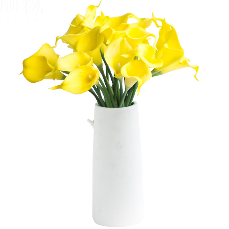 TECENT CHAMPION(SHANDONG) INDUSTRIAL AND TRADING CO.,LTD Single Home Decoration Real Touch PU Artificial Calla Lily Flower White Pink Blue Purple Christmas Weddings Graduation Outdoor