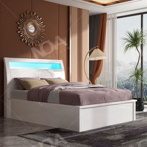 Hotel Luxury Classic Bedroom Furniture King Queen Size Bed Modern White Mdf With High Gloss Painting Bedroom Bed With Storage