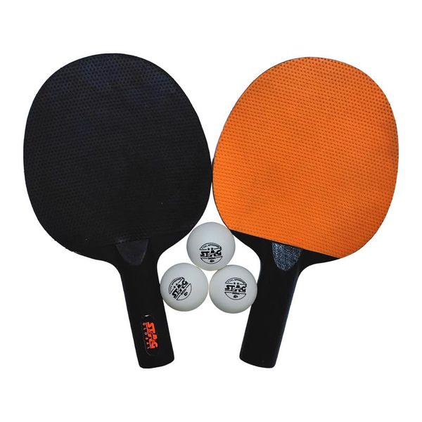 2023 Model STAGGlobal Series 1 Table Tennis set Wood & Rubber Racquets 3 Balls