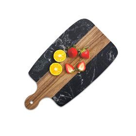Kitchen Gift Marble and Wood Cheese Charcuterie Board Cheese Cutting Tray Wooden Serving Tray