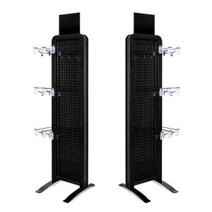 Assemble Pegboard Display Stand For Hanging Good With Hooks Black Display Pegboard Shelf Stand