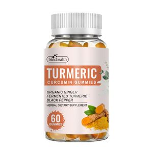 Biocaro GMP Factory Customized Vegan Gummy Supplement Curcumin Turmeric Ginger Gummies For Antioxidant And Brain Booster