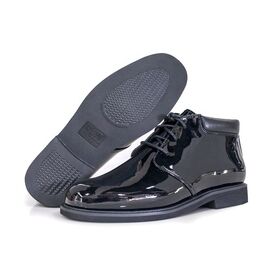 Wholesale Good Design High-gloss Black Patent Leather Tactical Boots with High Quality for Men and Women