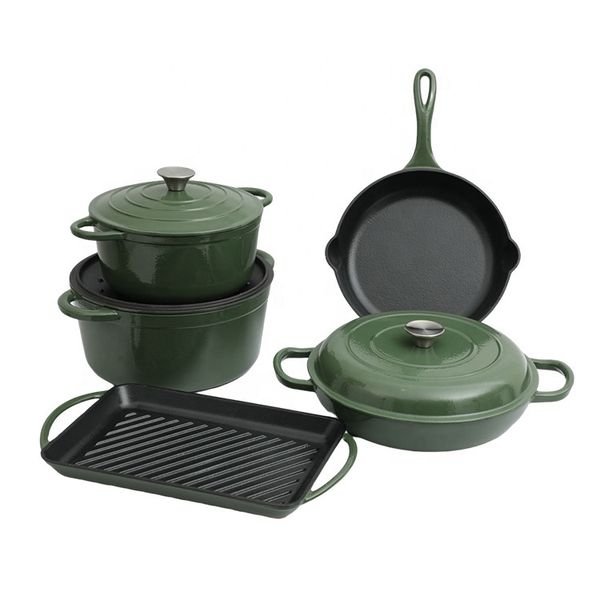 Pots and pans non-stick ceramic cooking utensil cast iron cookware set wholesale kitchenware