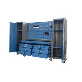 Mobile Workstation Tools Storage Cabinet Great Boss Workshop Workbench With Hanging Board